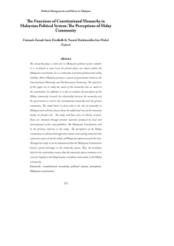 e Functions of Constitutional Monarchy in Malaysian