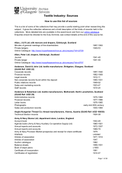 Textile Industry: Sources