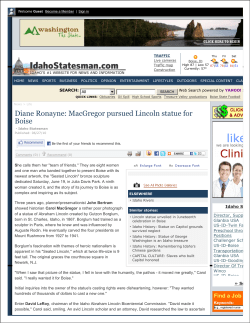 Diane Ronayne: MacGregor pursued Lincoln statue for Boise