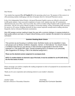 English II Summer Reading