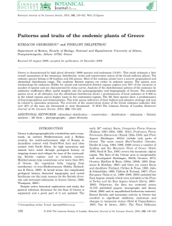 Patterns and traits of the endemic plants of Greece