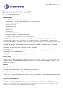 Coast to Coast Camping Westbound - NUYF