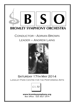 Conductor -- Adrian Brown - Bromley Symphony Orchestra