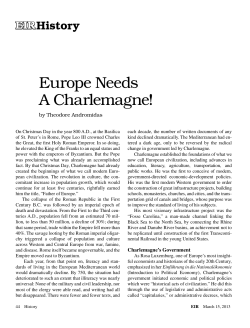 Europe Needs A Charlemagne!