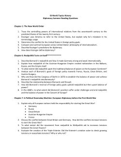 Diplomacy Summer Reading Questions