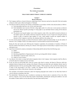 (Translation) The Articles of Association of THAI UNION GROUP