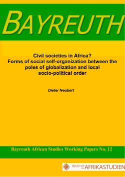Civil societies in Africa? Forms of social self