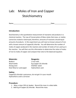 Lab: Moles of Iron and Copper Stoichiometry