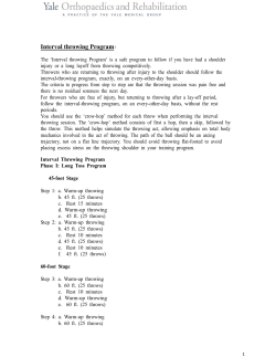 Interval Throwing Program Yale