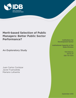 Merit-based Selection of Public Managers - Inter