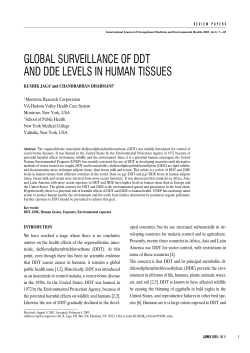 global surveillance of ddt and dde levels in human tissues