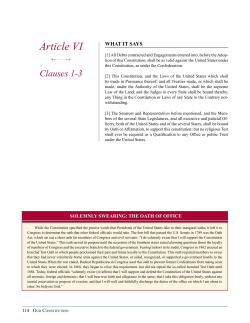 Our Constitution: Article VI