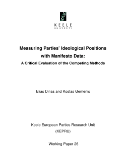 Measuring Parties` Ideological Positions with