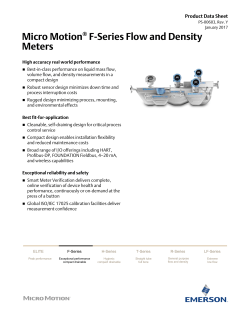 F-Series Coriolis Flow and Density Meters