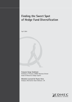 Finding the Sweet Spot of Hedge Fund Diversification - EDHEC