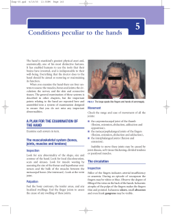 Conditions peculiar to the hands