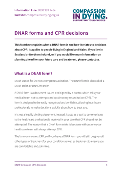 DNAR forms and CPR decisions