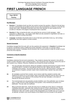 June 2015 Examiner Report