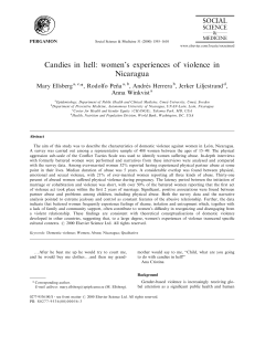Candies in hell: women`s experiences of violence in Nicaragua