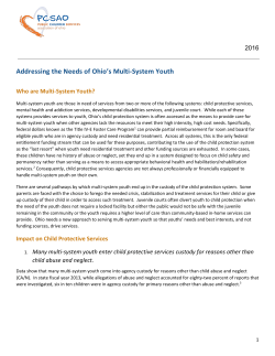 Addressing the Needs of Ohio`s Multi-System Youth