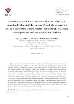 Arsenic and antimony determination in refined and unrefined table