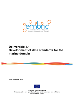 Deliverable 4.1 Development of data standards for the marine domain