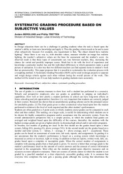 SYSTEMATIC GRADING PROCEDURE BASED ON SUBJECTIVE