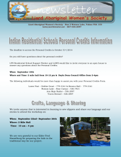 LAWS Newsletter August 2014 - Liard Aboriginal Women`s Society