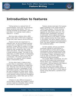 Introduction to features