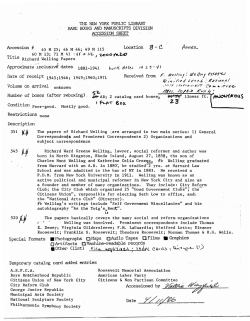 Guide to the Richard Welling papers