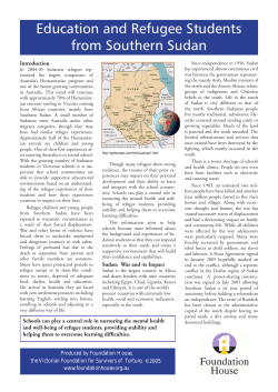 Education and Refugee Students from South Sudan