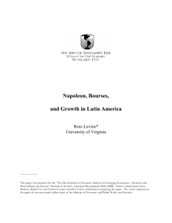 Napoleon, Bourses, and Growth in Latin America