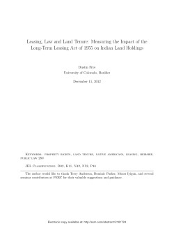 Leasing, Law and Land Tenure: Measuring the Impact of the Long