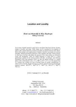 Location and Locality