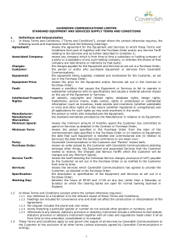 Terms and Conditions - Cavendish Communications