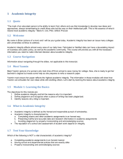 Academic Integrity Tutorial Transcript