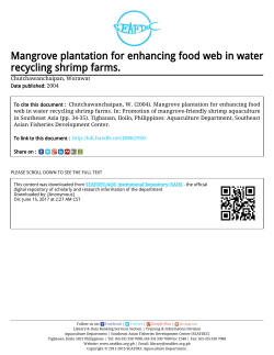 Mangrove plantation for enhancing food web in water recycling