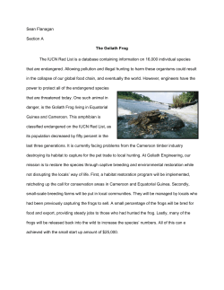 Sean Flanagan Section A The Goliath Frog The IUCN Red List