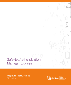 SafeNet Authentication Manager Express Upgrade Instructions