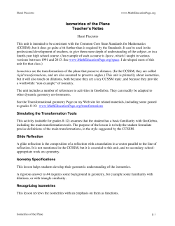 Isometries of the Plane