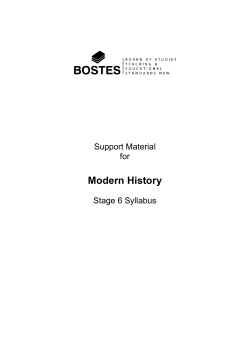 Support Material for Modern History Stage 6