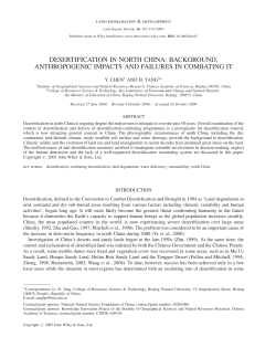 Desertification in north China: background, anthropogenic impacts