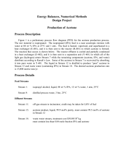Energy Balances, Numerical Methods Design Project Production of
