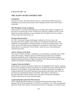 C H A P T E R   1 6 THE AGONY OF RECONSTRUCTION The