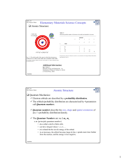 Atomic Structure Notes - Boise State, College of Engineering
