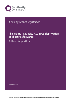 The Mental Capacity Act 2005 deprivation of liberty