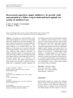 Broussonetia papyrifera (paper mulberry): its growth, yield and