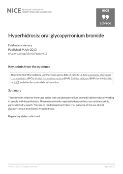 Hyperhidrosis: or Hyperhidrosis: oral glycopyrronium bromide
