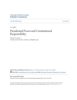 Presidential Power and Constitutional Responsibility
