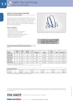 Cable Ties and Fixings HACCP FDA